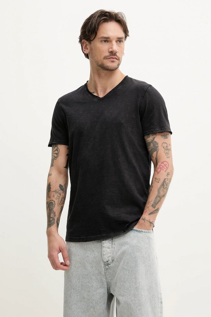 Bavlnené tričko Superdry pánske, čierna farba, jednofarebné, M1012077A-02A