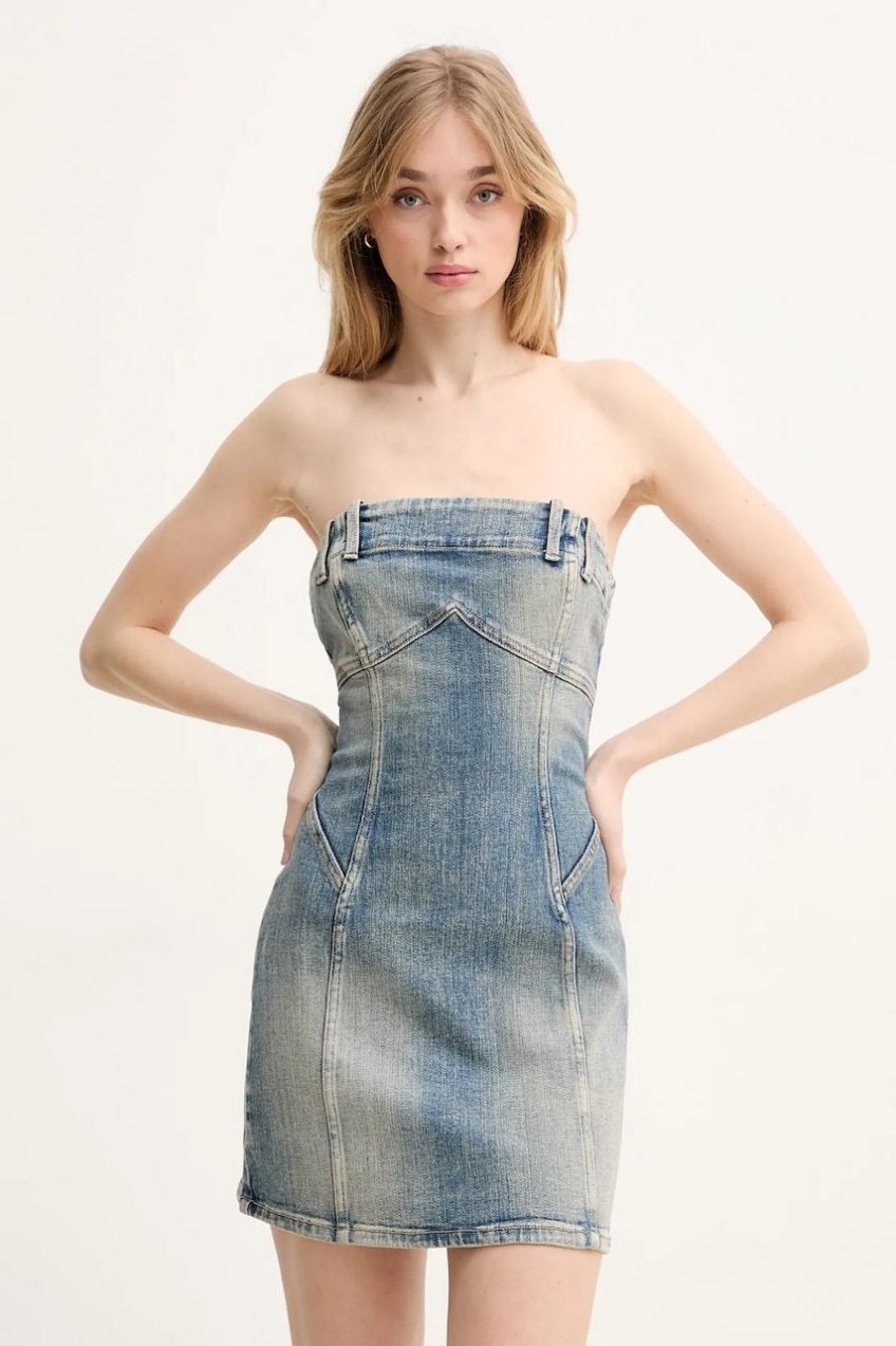 Rifľové šaty Miss Sixty mini, priliehavá, 6S1DJ57700