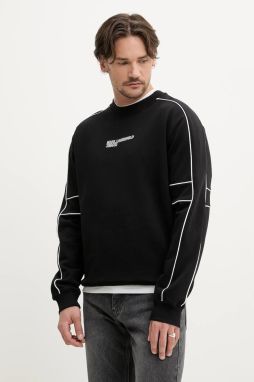 Bavlnená mikina Karl Lagerfeld Jeans pánska, čierna farba, s potlačou, A2M20024