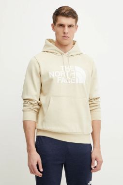 Mikina The North Face Easy pánska, béžová farba, s kapucňou, s potlačou, NF0A89FF3X41