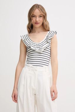Top Pepe Jeans VALERY biela farba, holý chrbát, PL506017