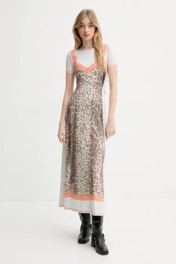 Šaty Diesel D-ILE DRESS šedá farba, maxi, rovný strih, A16602.0CLBP