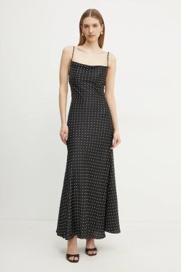 Šaty Bardot čierna farba, maxi, áčkový strih, 59709DB4