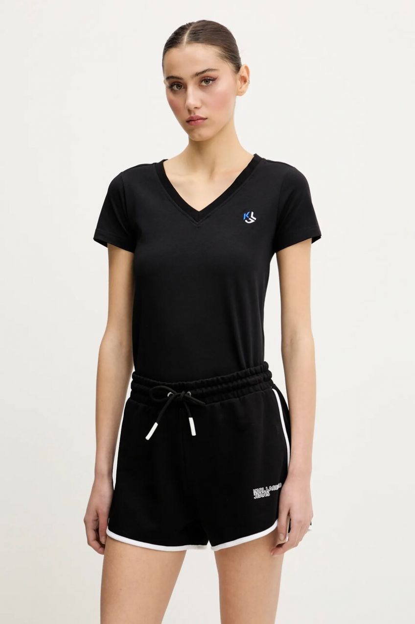 Tričko Karl Lagerfeld Jeans dámske, čierna farba, A2W17097