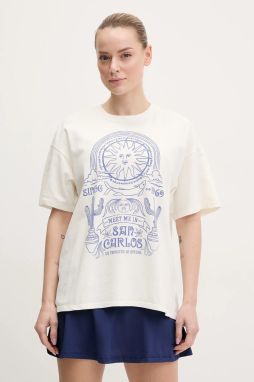 Bavlnené tričko Rip Curl SAN CARLOS dámske, béžová farba, 0FVWTE