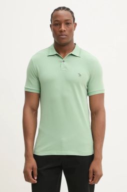 Polo tričko Abercrombie & Fitch pánske, zelená farba, jednofarebné, KI124-5167