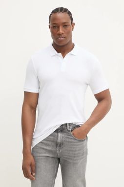 Polo tričko Hollister Co. pánske, biela farba, jednofarebné, KI324-5172