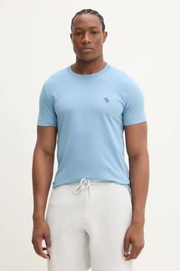 Bavlnené tričko Abercrombie & Fitch pánske, jednofarebné, KI124-5099