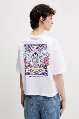 Bavlnené tričko Kaotiko dámske, biela farba, AQ056-01S-M002