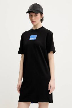 Bavlnené šaty Karl Lagerfeld Jeans čierna farba, mini, rovný strih, A2W13028