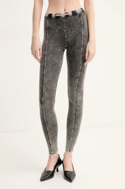 Legíny Diesel ATHENA-DNM TROUSERS dámske, šedá farba, melanžové, A17571.0SHAN