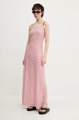 Šaty Karl Lagerfeld Jeans ružová farba, maxi, áčkový strih, A2W13029