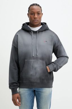 Bavlnená mikina Diesel S-ROB-HOOD-R2 SWEAT-SHIRT pánska, šedá farba, s kapucňou, jednofarebná, A17649.0PKAM