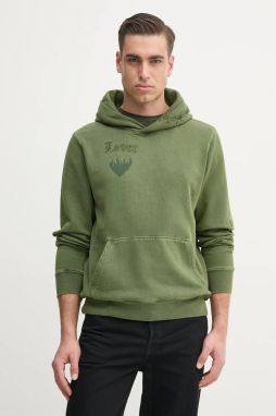 Bavlnená mikina ZADIG&VOLTAIRE pánska, zelená farba, s kapucňou, s nášivkou, JMSS01253
