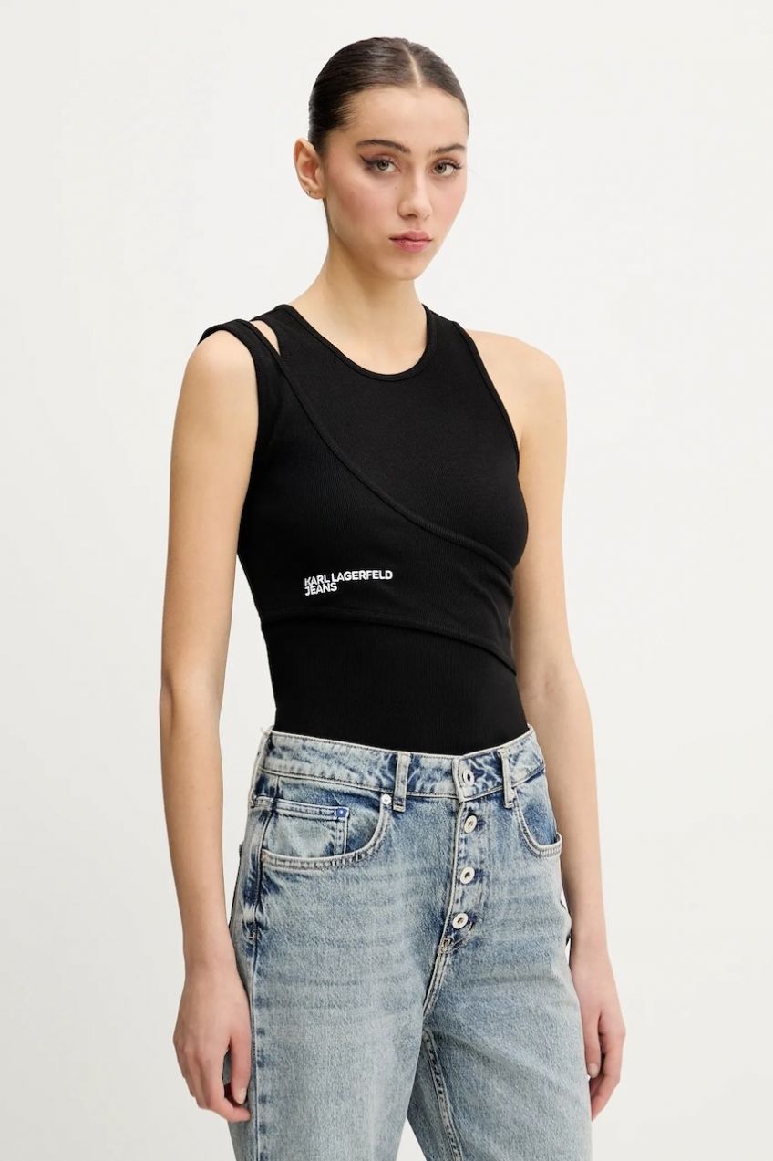 Top Karl Lagerfeld Jeans čierna farba, A2W17022