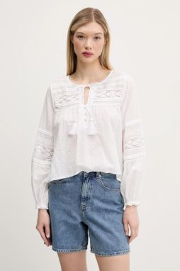 Bavlnená blúzka Superdry dámska, biela farba, jednofarebná, W6012022A-71D