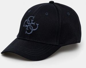 Bavlnená šiltovka Guess pánska, tmavomodrá farba, s nášivkou, M5GZ07 WO07T