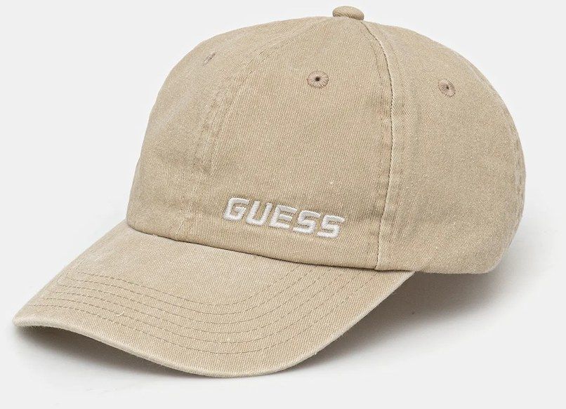 Bavlnená šiltovka Guess MERAK béžová farba, s nášivkou, Z5GZ03 WO07T