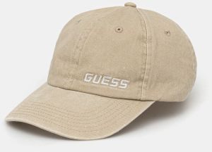 Bavlnená šiltovka Guess MERAK béžová farba, s nášivkou, Z5GZ03 WO07T