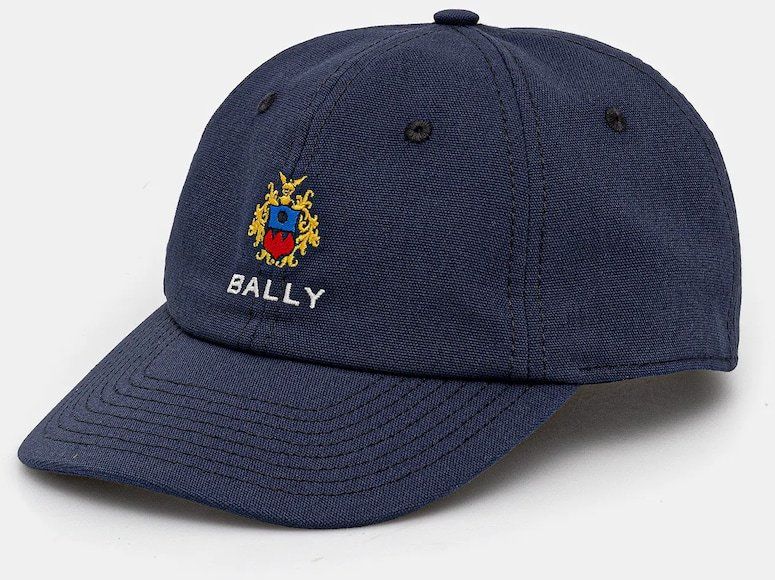 Bavlnená šiltovka Bally tmavomodrá farba, s nášivkou, MHA028