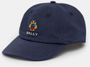 Bavlnená šiltovka Bally tmavomodrá farba, s nášivkou, MHA028