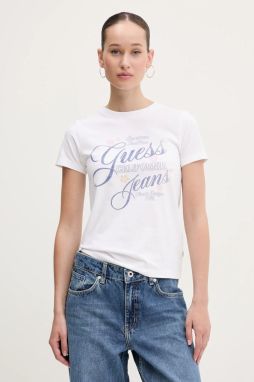 Tričko Guess Jeans dámske, biela farba, W5GI24 J1314