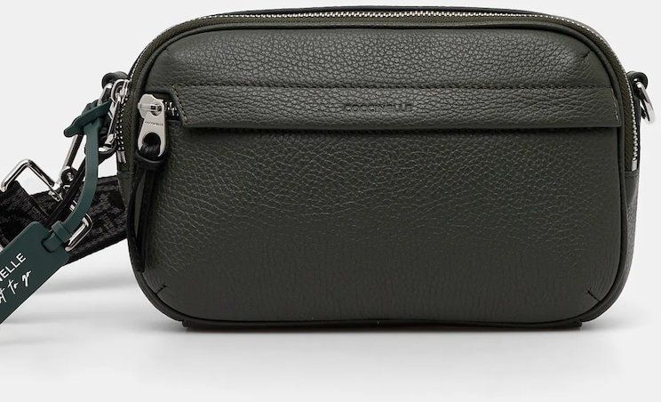 Kožená taška Coccinelle zelená farba