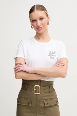 Bavlnené tričko Guess dámske, biela farba, W5GI53 K9RM1