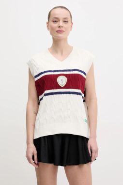 Bavlnená vesta adidas Originals Retro dámsky, béžová farba, KA4393