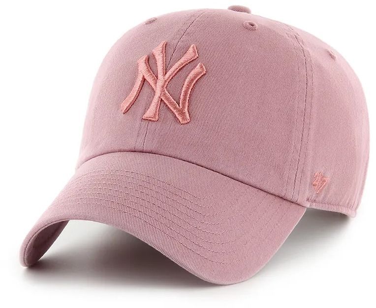 Bavlnená šiltovka 47 brand MLB New York Yankees ružová farba, jednofarebná, B-RGW17GWS-QC