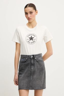 Bavlnené tričko Converse dámske, biela farba, 10028412-A02