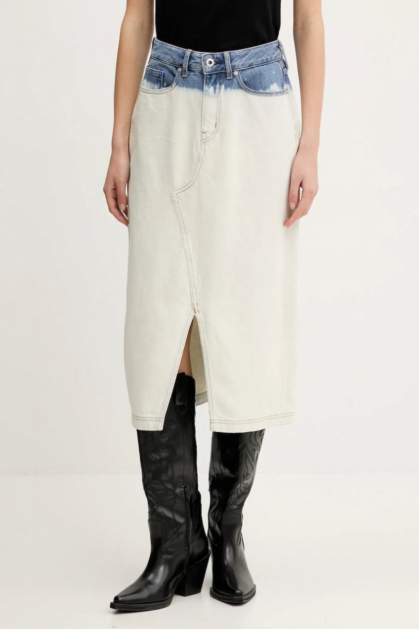 Rifľová sukňa Karl Lagerfeld Jeans midi, rovný strih, A2W12014