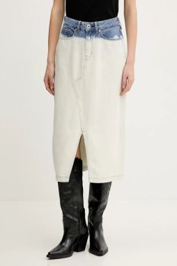 Rifľová sukňa Karl Lagerfeld Jeans midi, rovný strih, A2W12014