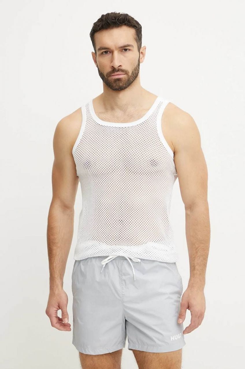 Top Resteröds Brynje grovmasket singlet biela farba, 7302.1