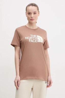 Tričko The North Face Relaxed Easy dámske, hnedá farba, NF0A8A6GAIA1