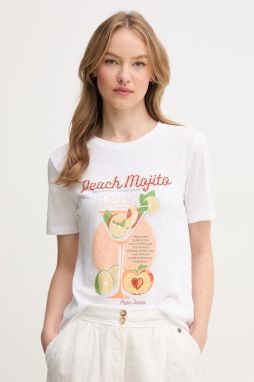 Tričko Pepe Jeans VIOLA dámske, biela farba, PL506060