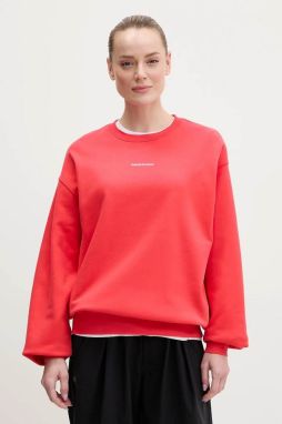 Bavlnená mikina Peak Performance dámska, červená farba, jednofarebná, G80274
