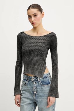 Sveter Guess Originals dámsky, šedá farba, tenký, W5GR23 Z2V62
