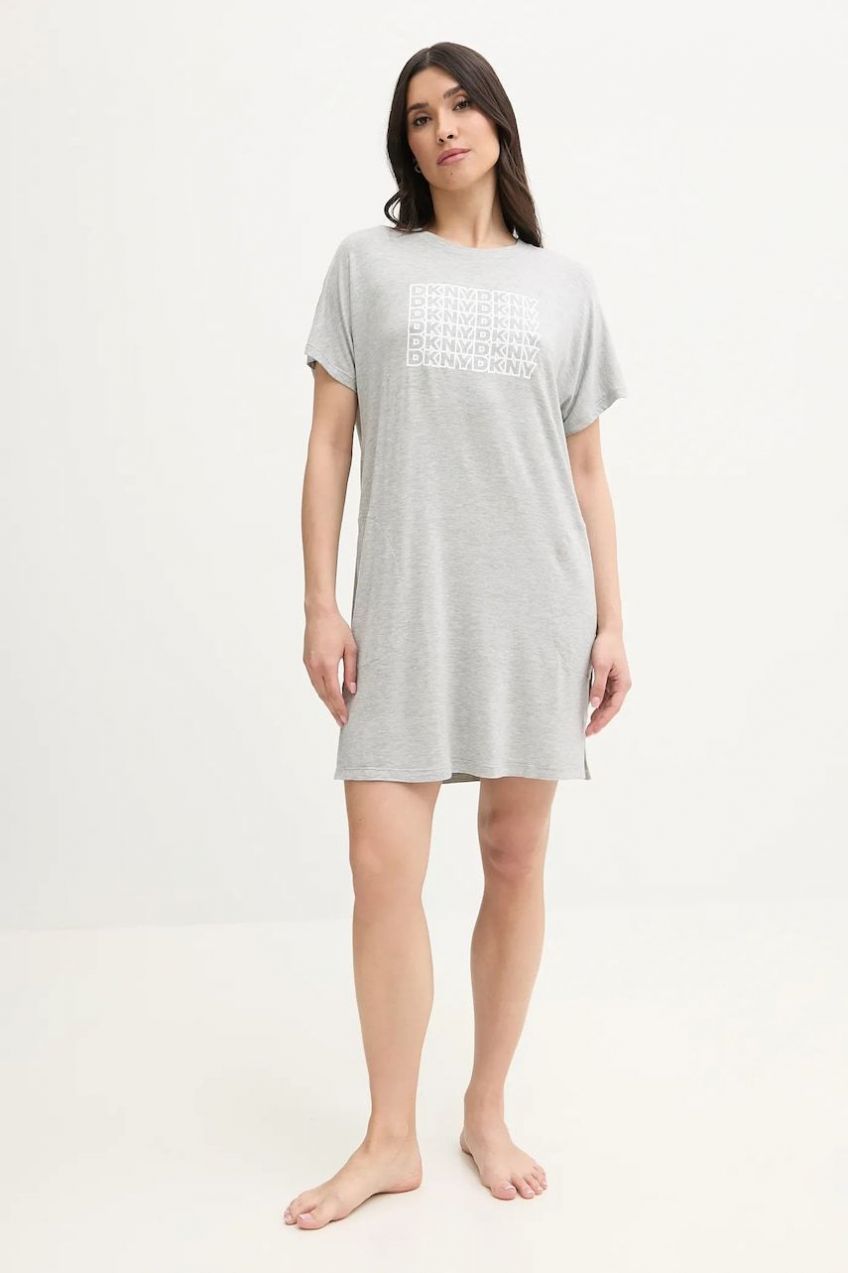 Nočná košeľa Dkny dámska, šedá farba, YI30044