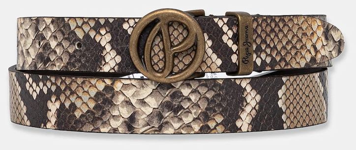 Kožený opasok Pepe Jeans ATHENAK BELT dámsky, hnedá farba, PL020865