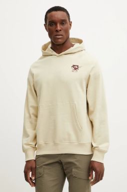 Bavlnená mikina The North Face WAMFC pánska, béžová farba, s kapucňou, s potlačou, NF0A8C333X41