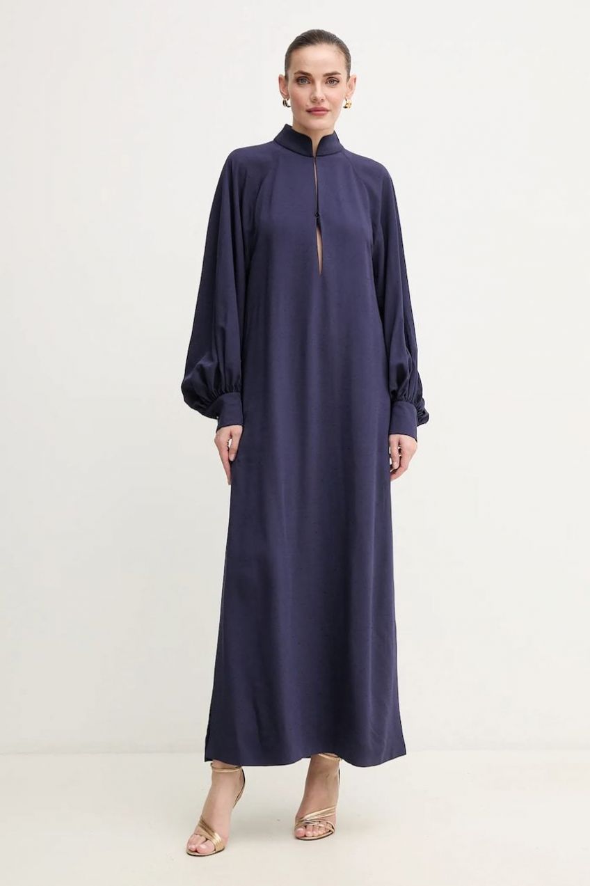 Šaty Luisa Spagnoli tmavomodrá farba, maxi, oversize, 542133