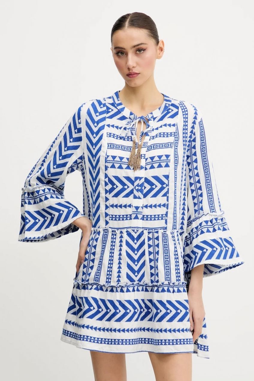 Šaty Superdry biela farba, mini, áčkový strih, W8011916A-F1W
