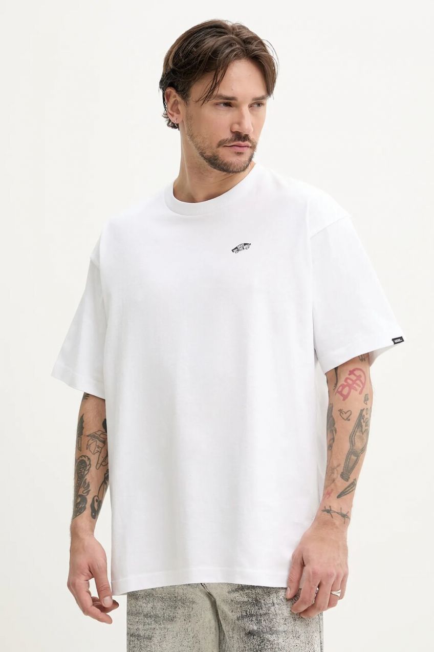 Tričko Vans pánske, biela farba, s potlačou, VN000P50YB21