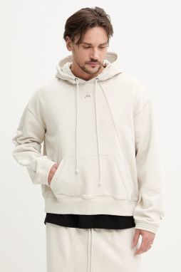 Bavlnená mikina A-COLD-WALL* Millbank Hoodie pánska, béžová farba, s kapucňou, jednofarebná, ACWMW197