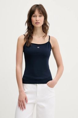 Top Tommy Jeans dámsky, tmavomodrá farba, DW0DW20675