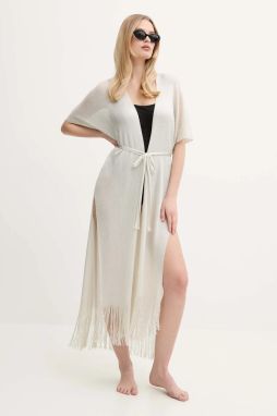 Plážový odev Max Mara Beachwear béžová farba, 2516691029600