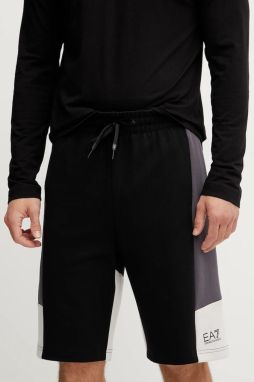 Šortky EA7 Emporio Armani pánske, čierna farba, AF12660.7M000280