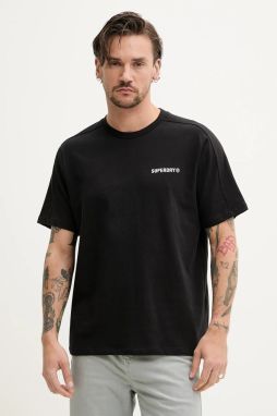 Bavlnené tričko Superdry pánske, čierna farba, jednofarebné, M1012225A-02A