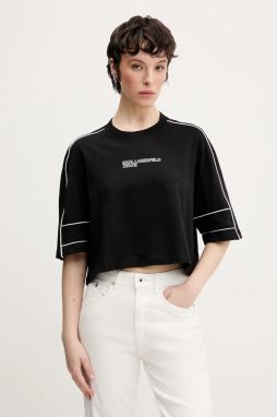 Bavlnené tričko Karl Lagerfeld Jeans dámske, čierna farba, A2W17028